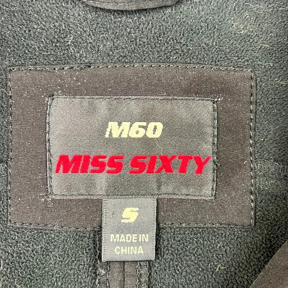 M60 Miss Sixty Black Fleece Lined Black Waterproof Jacket with Hood - Picture 3 of 10